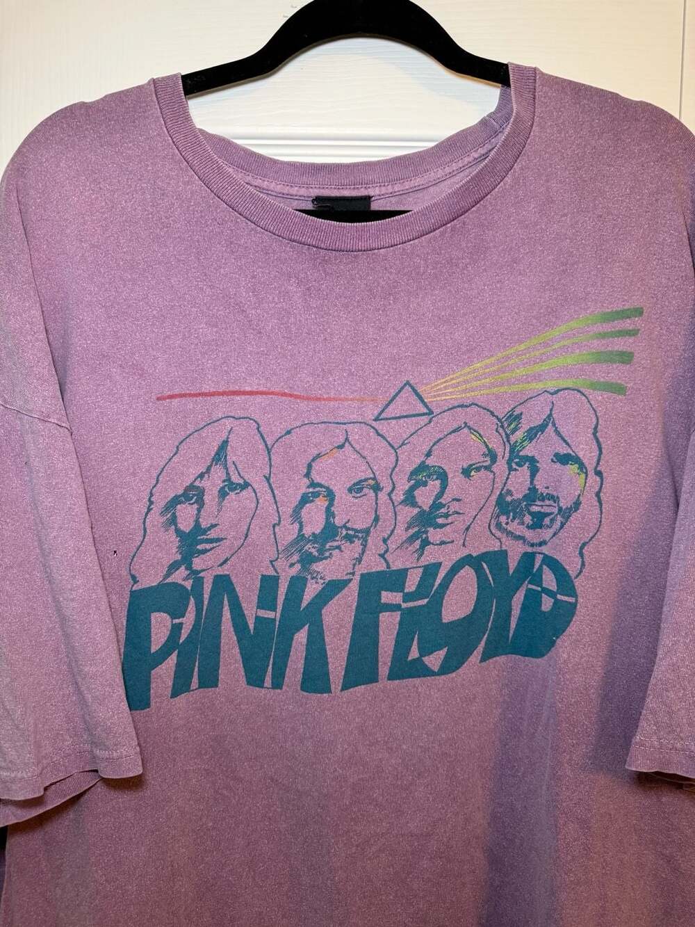 DAY Pink Floyd Band Graphic Mineral Wash T-Shirt Oversized Purple O/S